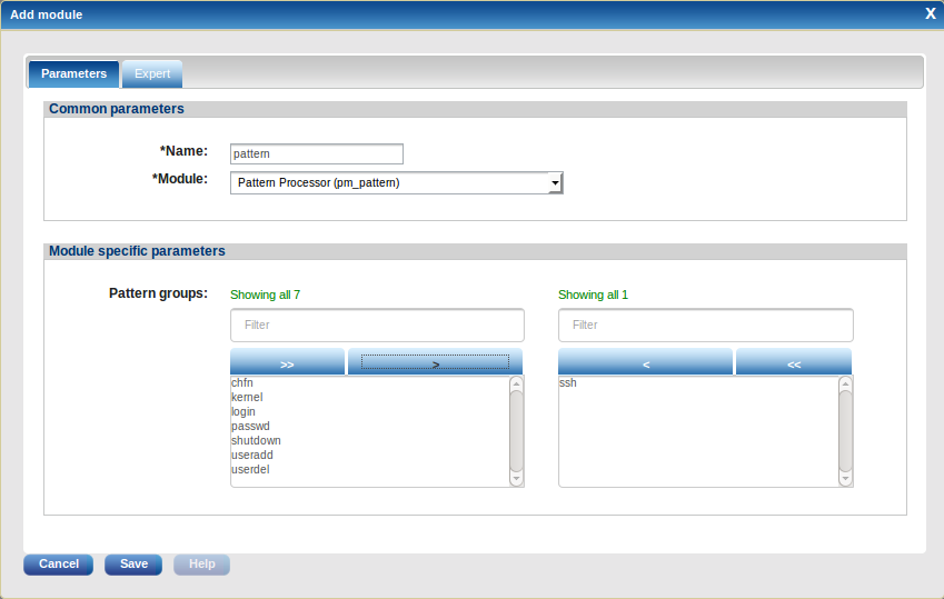 Configuring the pm_pattern module