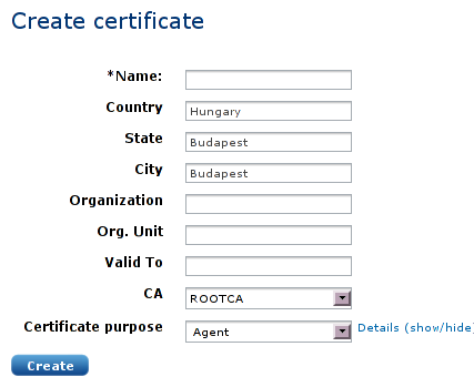 Creating a certificate