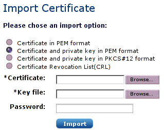 Importing a certificate