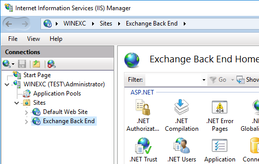 IIS Exchange Back End