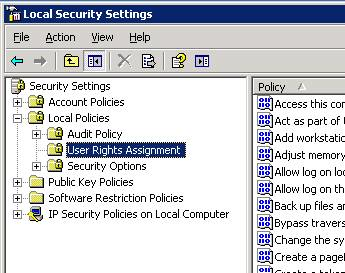 Local Security Settings console
